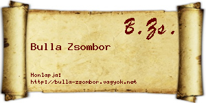 Bulla Zsombor névjegykártya